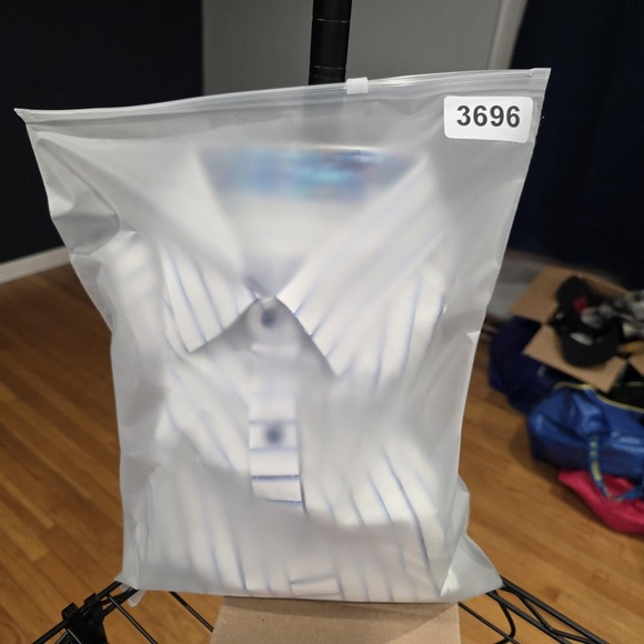 Robert Graham Shirt Mens Medium White Blue Striped Short Sleeve Button Up Cotton - Picture 15 of 15